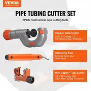 3PCS Tubing Cutter Set 3/16"-2" O.D. Copper Pipe Cutter 1/8"-7/8" O.D. Mini Tube Cutter and Deburring Tool Heavy Duty Pipe Cutter Set
