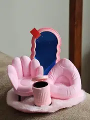 Mini Brands HOME - All Pink Set: Rug, Shell & Beanbag Chairs, Mirror. Trash Bin