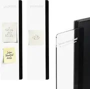 uxcell Monitor Memo Board, Transparent, Black Large Left Self-Adhesive Sticky Note Holder Side Note Attachment Computer Accessories for Home Office Computer Monitor Screen, 2 Pcs
