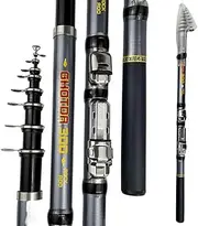 LLEIIshen Carbon Fiber Rock Fishing Rod Telescopic Feeder Pole Spinning Carp Portable Travel Ultralight Mini 1.5M-3.0M/1667