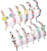 IONPSHG 12 PCS Adjustable Cute Friendship Bracelets Bulk for Girls,Multicolor Woven Bracelets Handmade Bracelets kids jewelry for Toddlers Birthday Parties Carnivals