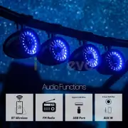 5" LED Bluetooth Waterproof ATV UTV RZR Stereo 4 Speakers Audio Amp Radio System