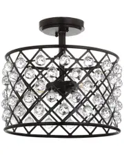 JONATHAN Y Gabrielle 13in CrystalMetal LED Semi-Flush Mount