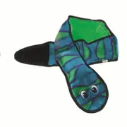 Invincibles Snake Squeaker Dog Toy Blue/Green - 6 Squeakers