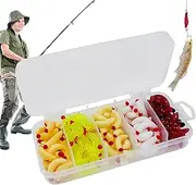 Fishing Grubs Soft Maggot Lures - Artificial Freshwater Widely Applicable Wax Fake for Trout Ice Lake Saltwater Bluegill | Unparalleled Reliability 5cm from Its 2cm Size, Ensuring A More Genuine