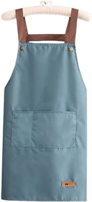Simple and Functional Bib Apron - Unisex Adjustable Waterdrop Resistant with 2 P