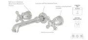Kingston Brass Tudor Wall Mounted Widespread Bathroom Faucet in Nickel OPEN BOX
