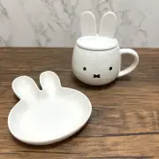 Dick Bruna Miffy Face Set of Mug Cup with Ears and Small Plate White Coffee Soup