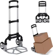 Folding Hand Truck Portable Foldable Dolly Cart Aluminum Luggage Cart Trolley Ca