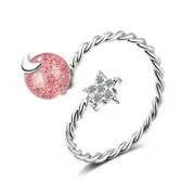 3PCS Copper Woman Fashion Jewelry Star Moon Ring Size Adjustable Open Ring