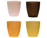 Set of 4 - Plastic Tumbler Cups - Stackable - for Juice, Beverages, Drinks, Cocktails & More - 220ml