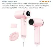 Hair Dryer for Women - 160,000 RPM Ionic Blow Dryer - High Speed Fast Drying...