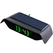 Car Digital Clock Solar/USB Charging LCD Screen Display Dashboard Auto Clock (for: Volvo)