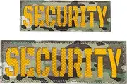[Ancana] 2 Pack Reflective Security Laser Cut Patch with Back Panel and Hook and Loop One Small and One Large (CAMO-Yellow)