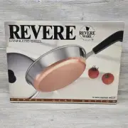 Vintage 1992 Revere Ware 12 Inch Copper Clad Bottom Covered Skillet New Sealed
