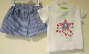 NWT Classic Whimsy Patriotic Applique Shirt & Shorts Outfit Boy's Size 3T