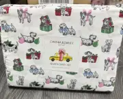 Cynthia Rowley Queen Sheet Set - Multi Dogs Christmas Gift Print