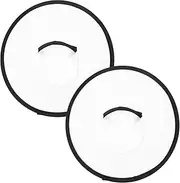 ifundom 2 Pcs White Foldable Flying Disc Fans 9.8 Inch Folding Fan Set with Bag for Women Man Daily Use Festival Wedding Party Favors Decorations
