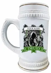 NEW Custom Made DND Ceramic Beer Stein “Shrew” Druid 16 Oz.