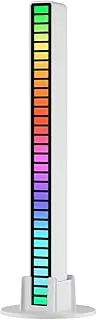 Leona Co Sound Control Light Bar, Wireless Sound Activated Rhythm Light Bar, Rechargeable Colorful Music Level Voice-Activated Ambient Led Light Bar for Car, Gaming Room, Party, DJ, Desktop (White)
