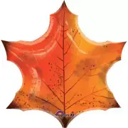 Orange Maple Leaf Super Shape Foil Balloon