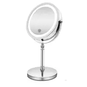 Anyvogue 8in Desktop Smart LED Makeup Mirror Double Sided Touch Dimming Adjustable 5x Magnification USB Type