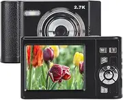 48MP Digital Camera, 2.7K HD Auto Focus Compact Camera with 8X Zoom, 2.8 Inch IPS Display for Selfies Traveling Recording, Portable Point and Shoot Camera (Black)