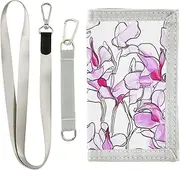 [miaozhen] Cyprus Cyclamen Cyprium Beauty Flowers trifold mens wallets for woman minimalistic casual travel wallet for men with lanyard billetera tarjetero para hombre, Cyprus Cyclamen cyprium beauty