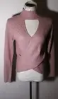 PINK ROSE Faded Mauve Mock Neck Sweater Top Size M NWT