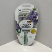 BIC Soleil Escape Women's Disposable Razors, 3 Blades, Lavender & Eucalyptus 4ct