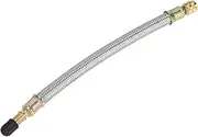 X AUTOHAUX Tire Valve Stem Air Inflation Adaptor Durable 200mm Long Tire Valve Extension Pure Copper Stainless Steel Silver Tone