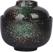 ABOOFAN Miso Soup Bowl with Lid,Japanese Rice Bowl Traditional Ceramic Ramen Bowl Food Serving Bowl for Soup Rice Noodle and Porridge Style C