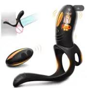 cock ring anus penis 9 mode Vibrating lubricant Anal Butt Plug vibrator 16