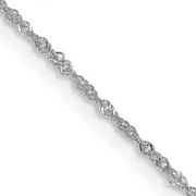 14K White Gold 30 Inch 1mm Singapore With Spring Ring Clasp Chain