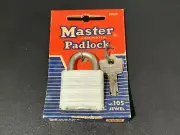 Vtg Master PadLock No.105 Jewel N.O.S. Original Pack Display Card Stock W/2 Keys