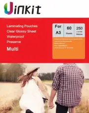 A3 Hot Laminate Pouches Thick Transparent Sheets 250Micron125x2 Uinkit 303x426mm