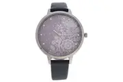 CRR004 La Romance - Silver/Grey Leather Strap Watch by Charlotte Raffaelli for Women - 1 Pc Watch