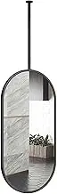 Ceiling Hanging Mirror,Suspended Bathroom Vanity Mirror,Wall Mounted Mirror Metal Framed,for Entrance Cloakroom and Home Decor(Boom Can be Customized)(Black,40x100cm)