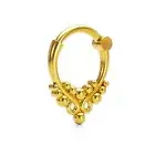 18K Gold Vermeil Clicker Septum Hoop 16g, Indian Piercing Jewelry, Nose Ring