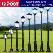 Victorian Solar Lamp Post Light Clear Glass Lantern Classic Yard Lawn Walkway