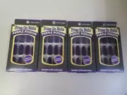 Lot of 4 Packs of 24 ea Fright Night Press On Nails Purple Poison Velvet Texture