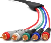 Component Video Cable with Audio (25FT, RCA- 5 Cable, Supports 1080I) - Compatib