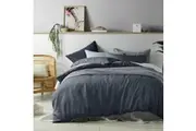 Vintage Design Homewares 100% Linen Graphite Quilt Cover Set Super King