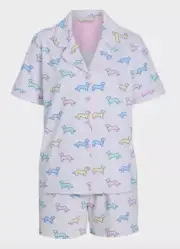 NEW PETER ALEXANDER PENNY DOG LOGO PJ SET TOP & SHORTS JERSEY XL RRP$109