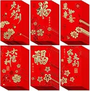 Whaline 72Pcs Chinese New Year Red Envelopes Large Red Packet 2024 Year of The Dragon Hong Bao Plum Blossom Pattern Spring Chinese Lucky Money Pockets for Wedding Chinese Lunar Year, 3.5 x 6.7 in