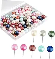 DOITOOL 100Pcs Ball Shaped Head Thumb Tacks Pushpins for Office Use Easy to Store Map Tacks for Bulletin Boards Cork Boards and Photo Displays Mixed Colors