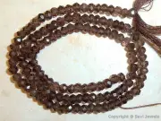 Micro Faceted Rondelle SMOKY TOPAZ 3.5-4mm Gemstone Beads 14" Str- Great Quality