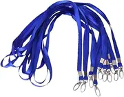 KALLORY 10Pcs Royal Blue Lanyard with Lobster Clasp Neck Straps for Id Cards Badges Keys for School Business Conventions Events