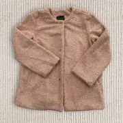 Sanctuary NWT Brown Teddy Fleece Coat Womens L Faux Fur Jacket Snap Front Soft