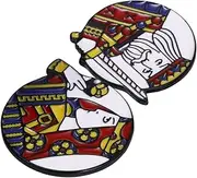 [CALLARON] 1 Set Poker Card Brooch Pins Crown Lapel Badge for Hats Scarves Suits Unisex Playing Card Accessories for Parties Collectible Fashion